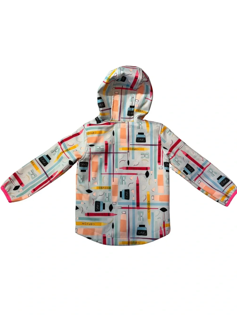 Cat & Jack colorful Crayon Print Hooded rain‎ Jacket perfect for spring